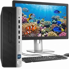 HP EliteDesk 800 G5 SFF i5-9th 16GB Ram 512GB SSD 24" LED WiFi Win 11 Desktop PC