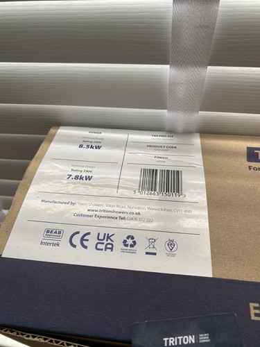 Triton 8,5 kW T80 Pro Fit elektrische Dusche weiß SP8008PF brandneu im versiegelten Karton - Bild 7 von 7