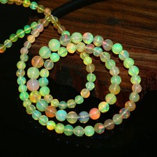 Ethiopian Welo Fire Opal Round Beads Strand Multi Flash Gemstone 3466