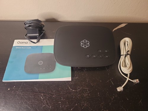 Ooma Telo Home Phone Service VoIP Phone - Black W/ Manual and Accessories 🔥
