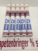 Papiertapete P+S 5X 05698-60 (5Rollen) Kindertapete Creme Rot Dunkel Blau Strei