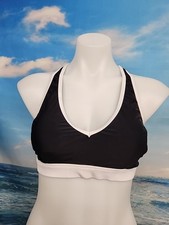 Nwt Cupshe Tank Sporty Bikini Top Womens Size Extra Small Black  White.