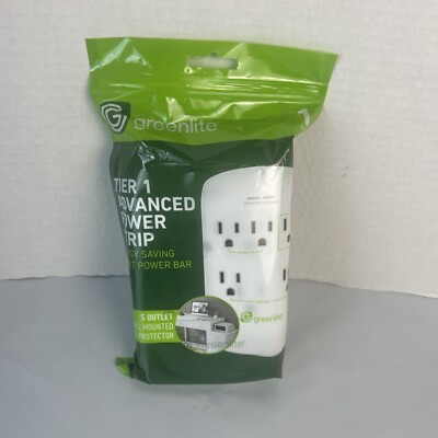 Greenlite 5 Outlet Advanced Power Strip Tier 1 Wall Mount Smart Surge Protector