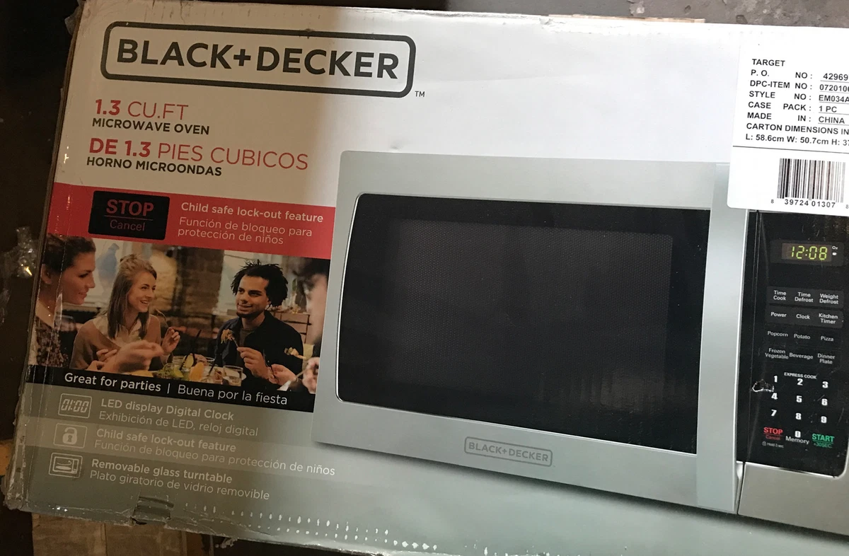 🌎 Black+Decker,Microwave Oven,DE1.3 Pies Cúbicos,Horno,Open Box ‼️