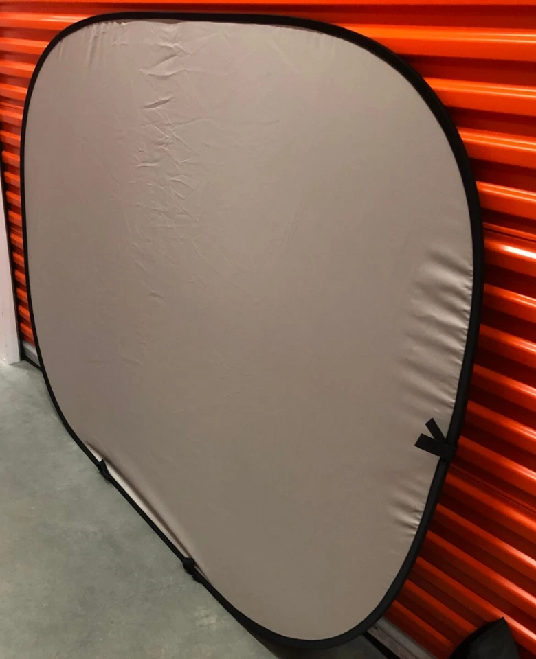 Fovitec 5x6,5 pies Pop Up Reversible Plegable Telón de Fondo Azul Gris Giro Plegable Flex Foto 3 de 4