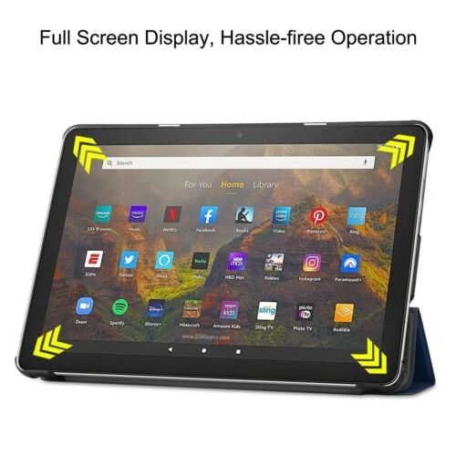 New Leather Smart Case For Kindle Fire HD 10 Amazon Tablet 2021 Magnetic Cover - Picture 5 of 21