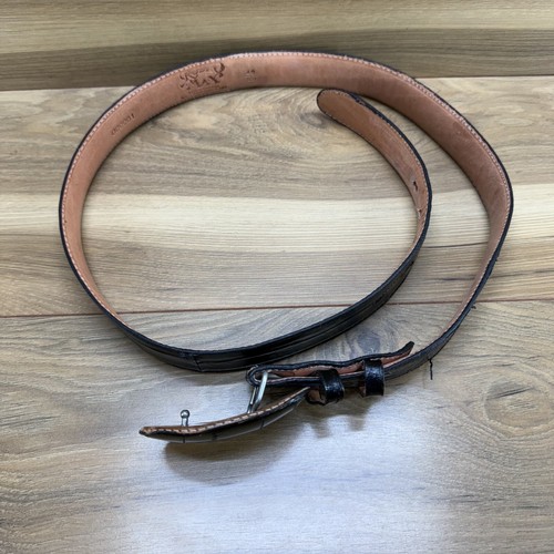 Cinturón Rodeo Max Para Hombre Talla 40 Negro Cuero Anguila Exótico Western Rodeo - Imagen 2 de 9