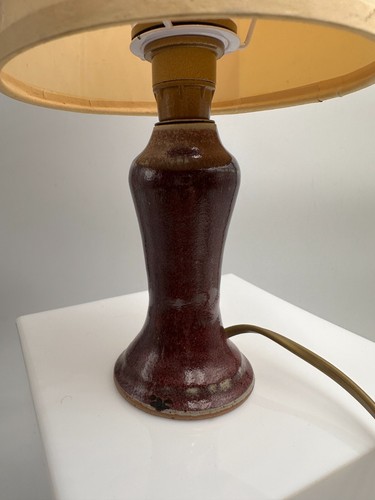 Ravissante lampe en céramique sang de boeuf avec son abat jour herbier d'origine - Bild 2 von 17