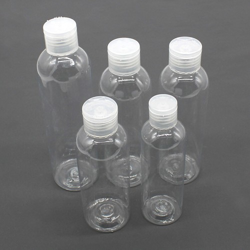 100ml 150ml 180ml 200ml 250ml Round Plastic Fruit Juice / Smoothie Bottle + Caps - Picture 3 of 6