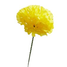 Bulk Pack of 100 Large Yellow Artificial Carnation 7-1/2" Picks