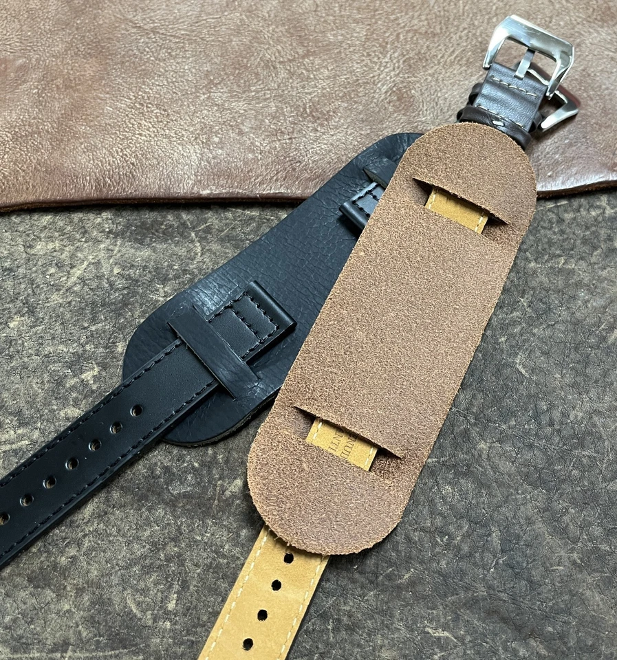 Размер 18/20/22/24 мм военный комплект стиль натуральной кожи часы ремень/лента #2325B - Изображение 4 из 4