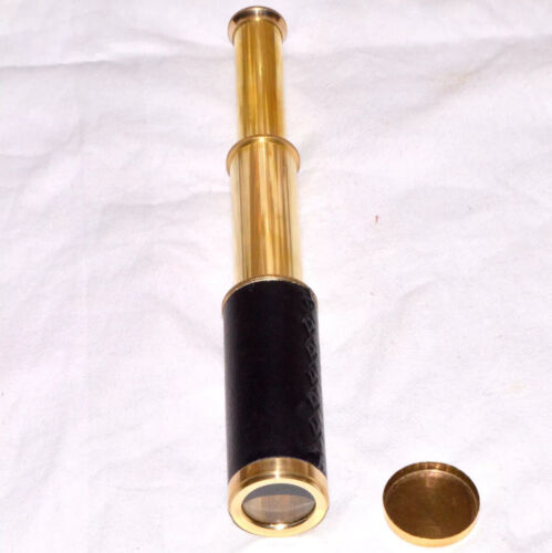 Antique brass telescope marine nautical leather pirate spyglass vintage gift