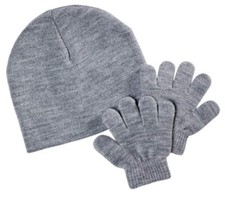 Wonder Nation Toddler Girls' Ribbed Beanie  Gloves Set One Size