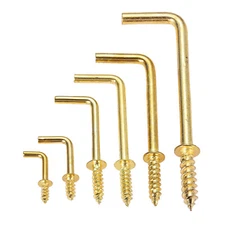 1 Set L Hooks Small Right Angle Hooks Mini Self-Tapping Screw Hook for Hanging