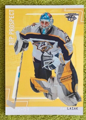 2002-03 ITG Be A Player Between the Pipes GOLD #92 - Jan Lasak ROOKIE