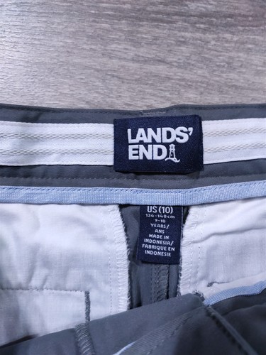 Lands End Shorts Boys Size 10 Gray Active Chino Shorts School Uniform - Picture 2 of 9