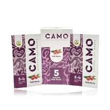Camo Wraps Natural Leaf Wraps | Goji Berry | 25 Packs | 5 Wraps Per Pack