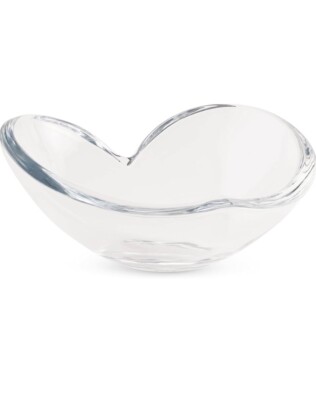 Nambe Glass Heart Bowl;  Large | Measures at ~8.5'' x 4''; Designed by Sean O'Hara