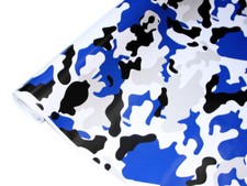 7,76€/m² Camouflage Autofolie 15m x 152cm Luftkanäle Schwarz W Blau #22