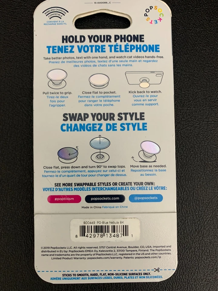 Blue Nebula Popsockets Single Grip & Stand Phones Tablet Holder - Image 2 of 2