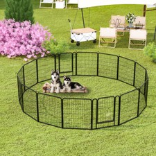 Heavy Duty Metal Playpen with door,31.7"H Dog Fence Pet Exercise Pen for Outdoor