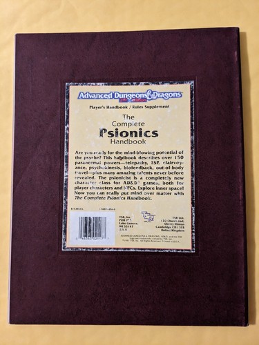 Psionics Handbook 2nd Edition Advanced Dungeons & Dragons vintage collectible - Picture 2 of 3