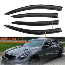 FOR 07-15 INFINITI G35 G37 SEDAN JDM MUG STYLE 3D WAVY WINDOW VISOR RAIN GUARDS