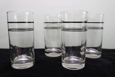 Corelle Tumblers Classic Cafe Black Glasses Set 4 Cooler 16 oz Stripe