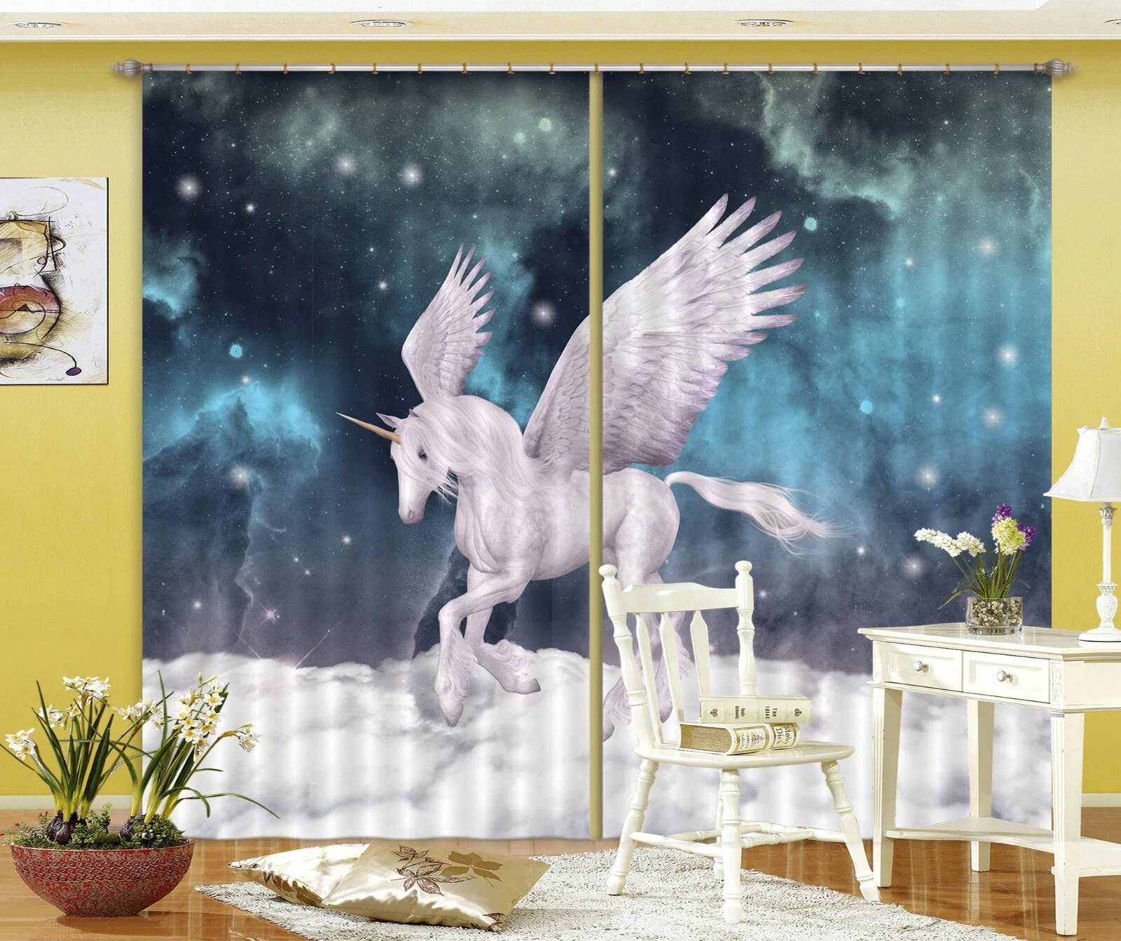 3D Star Unicorn ZHUB335 Photo Curtain Window Blockout Fabric Amy 2023