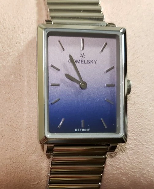 Shinola Gomelsky Watch With 32x25mm Blue With Purple Hue Face Silver Bracelet