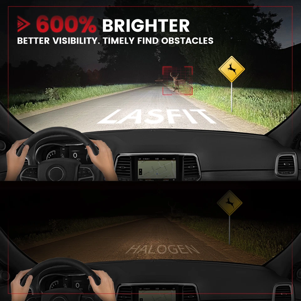 Lasfit H11/9005 Custom LED Bulbs High/Low Beam for Jeep Grand Cherokee 2014-2022 - Image 4 of 4