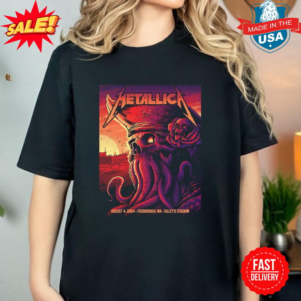 Metallica Foxborough MA Day 2 At Gillette Stadium 2024 M72 World Tour T-Shirt