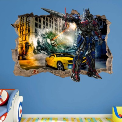 Stickers Muraux Transformers Bumblebee - Autocollant Vinyle Noir Mat - Fabriqué En Allemagne