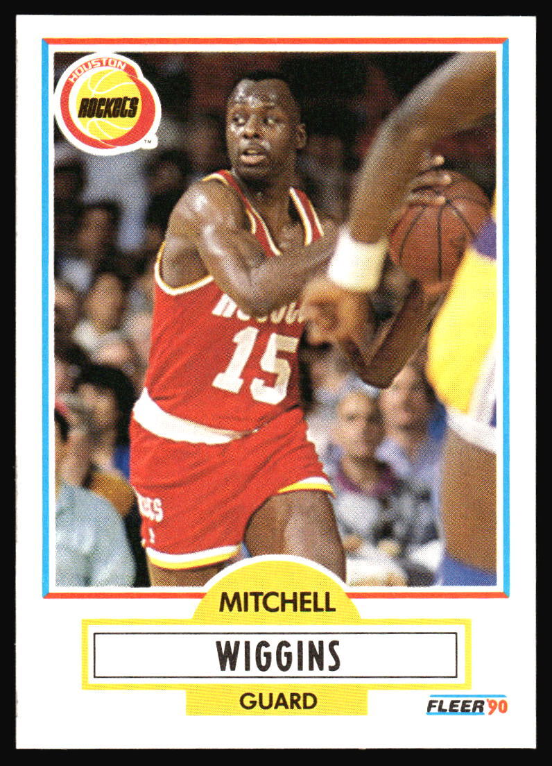 1990 Fleer Mitchell Wiggins  Rookie  #75 Houston Rockets