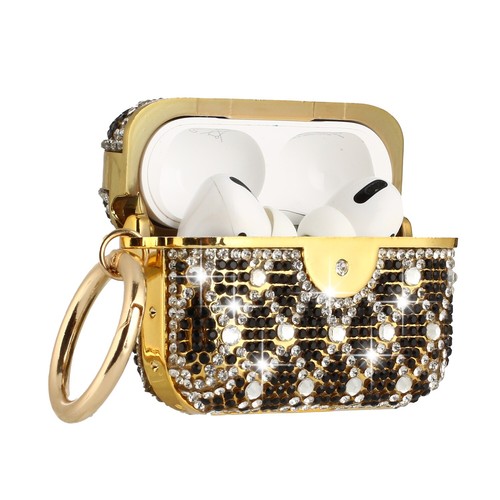 For Apple AirPods 2 & 1 Design Diamond Bling Glitter with Keychain Carrying Case - Picture 2 of 19