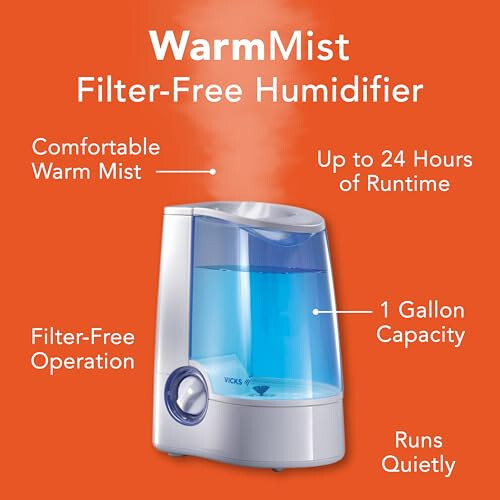Warm Mist Humidifier Small to Large Room Vaporizer for Baby, Kids and Adults - Picture 6 of 8
