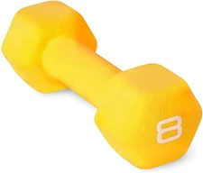 CAP Barbell Neoprene Dumbbell, Single 8 LB Hand Weight - SDN5-008 - Orange