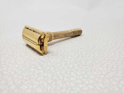 Vintage Gillette 22k Gold Plated Aristocrat Adjustable 1 - 9 Razor