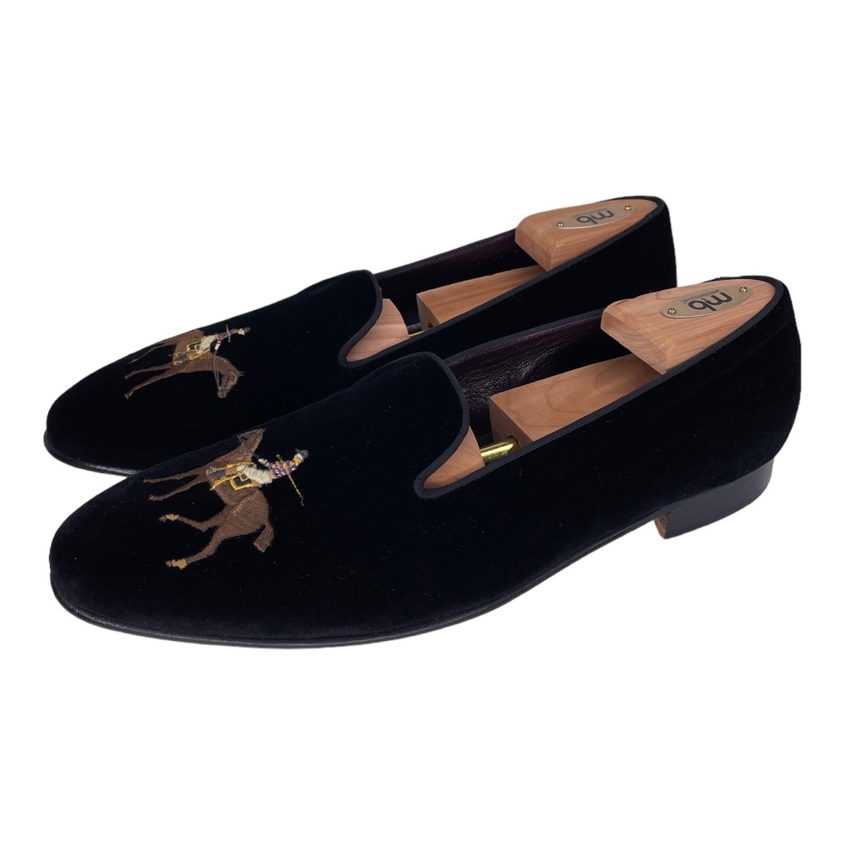 Ralph Lauren Purple Label Black Velvet Embroidered Accent