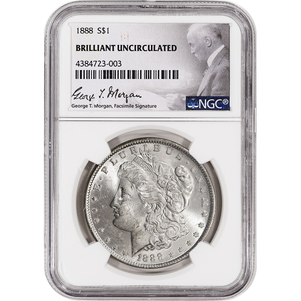 1888銀貨　 1888 US Morgan Silver Dollar $1 - NGC Brilliant Uncirculated | eBay