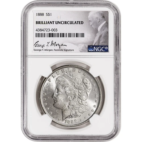 1888 US Morgan Silver Dollar $1 - NGC Brilliant Uncirculated