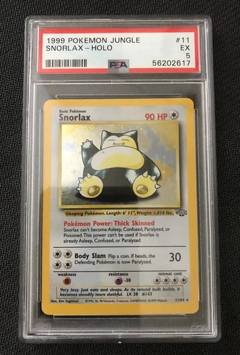 1999 Pokemon Jungle Snorlax Holo #11 - PSA 5 EX
