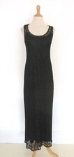 Vintage 90s Betsey Johnson Black Lace Maxi Dress & Slip Punk Goth Made in USA