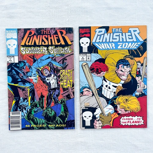 Punisher Comic Lot 1991 1992 Marvel War Zone Summer Special Vintage