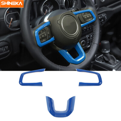 Steering Wheel Moulding Cover Trim Decor for Jeep Wrangler JL JT 2018+ Blue