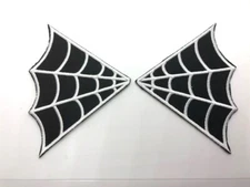 Pair - Spiderweb Collar Iron-On/Sew-On Embroidered Patch
