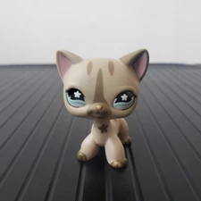 Mini Littlest Pet Shop LPS Toy #468 Short Hair Cat Rare Grey Kitten