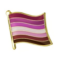LESBIAN PRIDE FLAG LAPEL PIN 16mm LGBT Gay LGBTQ Enamel Hat Tack Badge Waving