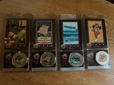 Disney Decades Coins Lot of 4: #32, 41,47 & 55 Sealed 2
