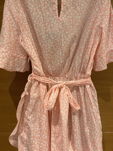 Vero Moda Ladies Baby Pink Ditsy Floral Faux Wrap Dress Size Large 12 14 42in - Picture 12 of 20